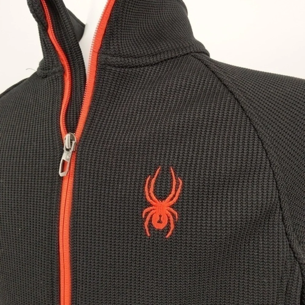 Spyder jacket black zip‎ up waffle knit